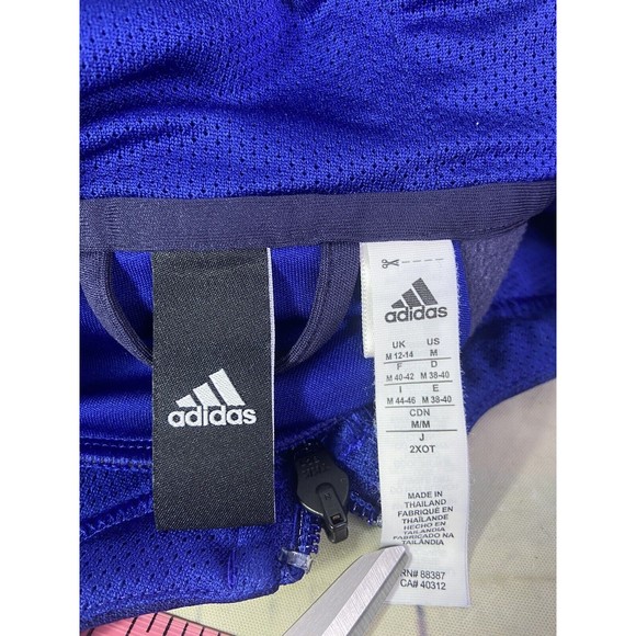Adidas CF0019 Fleece Lined Performance Zip Up Activewear Jacket Blue Womens M - Picture 5 of 11